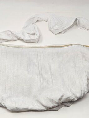 New white sling bag with white cloth handles